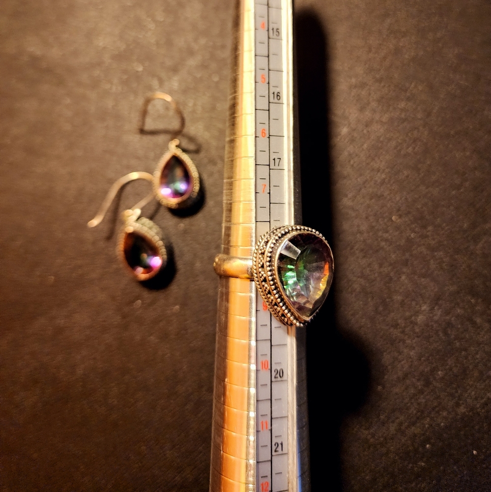 Mystic topaz ring